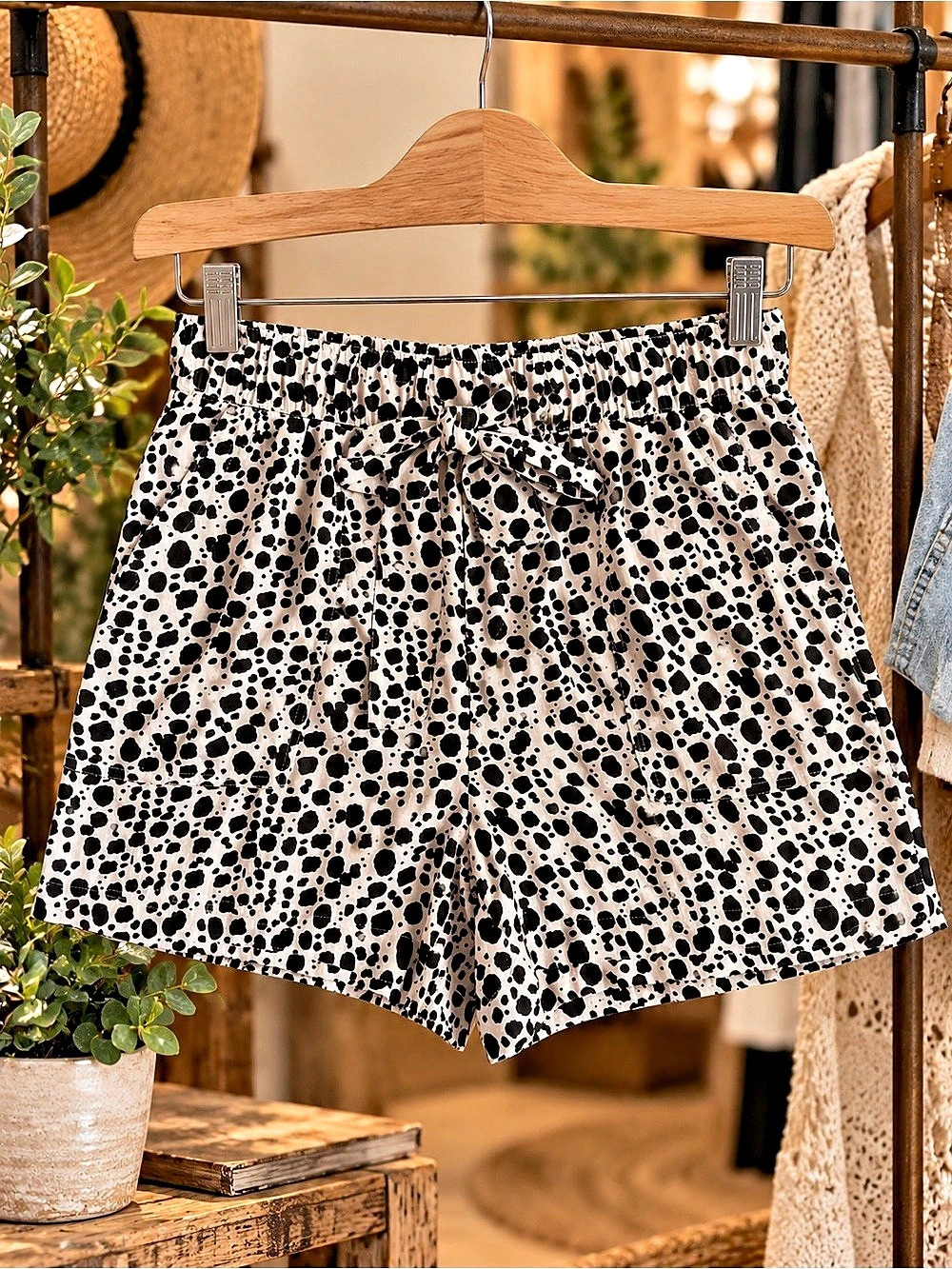 Sanctuary Women's Animal Print Shorts in Pink & Black